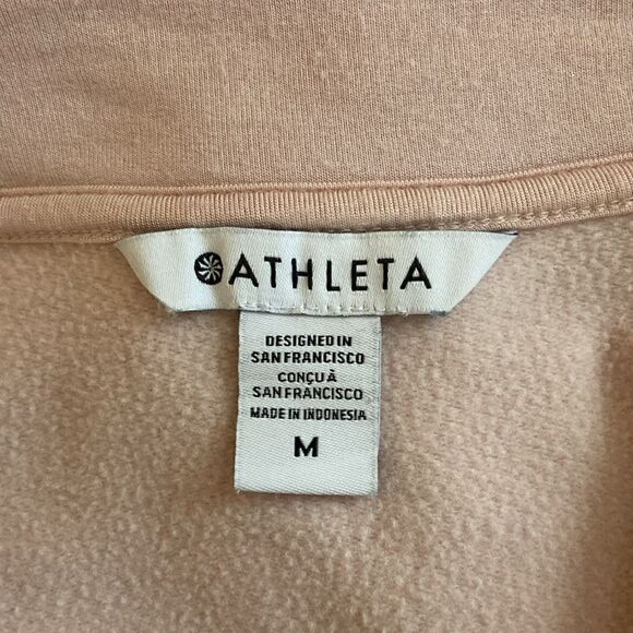 Athleta Pink Orchid Purana V-Neck Faux Wrap Sweatshirt Size Medium - Picture 6 of 8